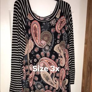 Paisley/stripe top